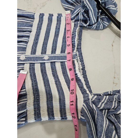 NWOT Emerson Fry Love Tomas Santiago XS/S Maxi Dress Blue Striped Cottagecore - Picture 9 of 10